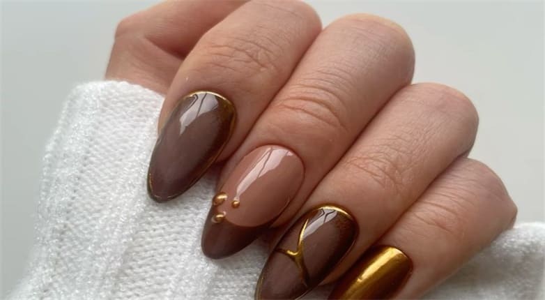 light brown different shades of brown nails